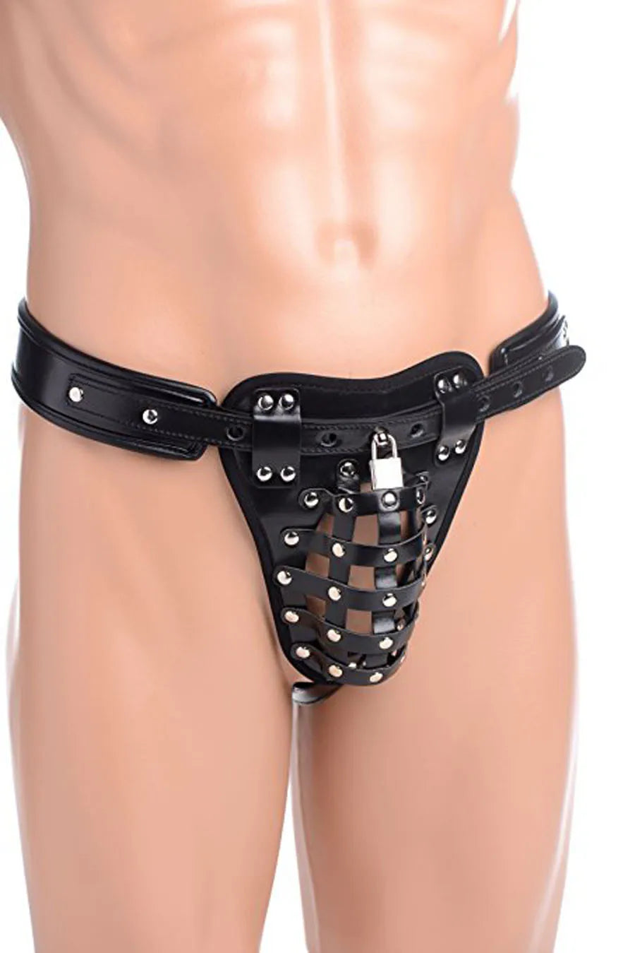 PU Leather Male Chastity Pants Cage Belt Device Sex Toys Underwear Lock Adult Erotic Penis Rings Penis Bondage Adult Products