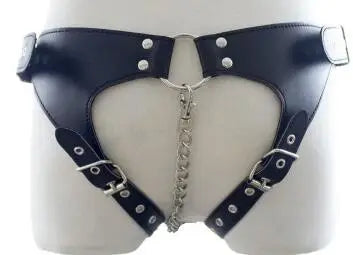 PU Leather Male Chastity Pants Cage Belt Device Sex Toys Underwear Lock Adult Erotic Penis Rings Penis Bondage Adult Products