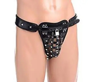 PU Leather Male Chastity Pants Cage Belt Device Sex Toys Underwear Lock Adult Erotic Penis Rings Penis Bondage Adult Products