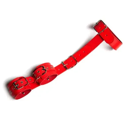 PU Leather Neck Collar To Wrist Handcuffs Slave Restraint Fetish Behind Back Handcuffs BDSM Bondage Couple Adult Games Sex Toys