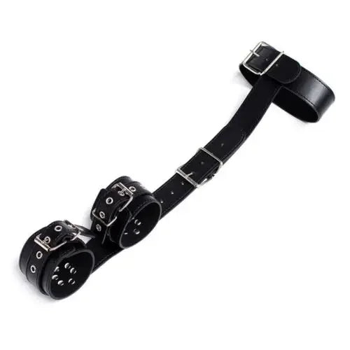 PU Leather Neck Collar To Wrist Handcuffs Slave Restraint Fetish Behind Back Handcuffs BDSM Bondage Couple Adult Games Sex Toys