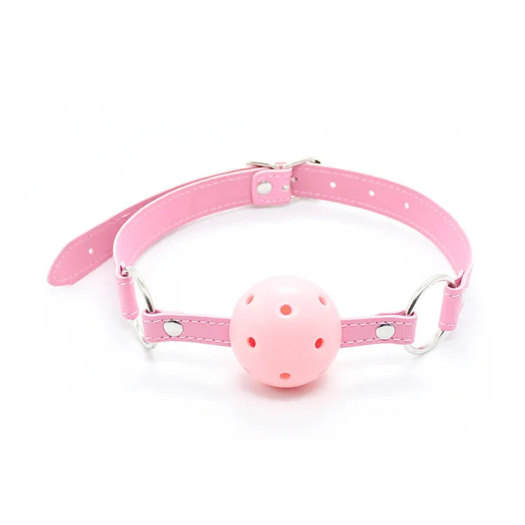 PU Leather Open Mouth Ball Gag Sex Bondage Exotic Accessories Oral  Sex Products for Couple Multi Colors SM Sex Toys