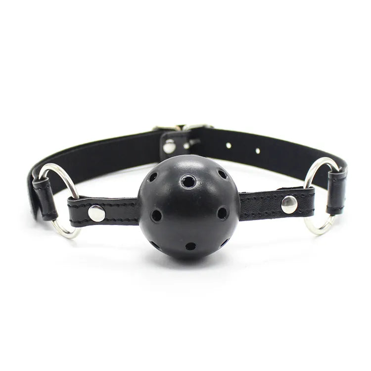 PU Leather Open Mouth Ball Gag Sex Bondage Exotic Accessories Oral  Sex Products for Couple Multi Colors SM Sex Toys
