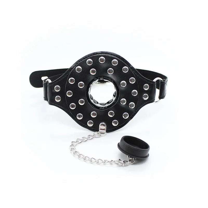 PU Leather Open Mouth Gag with Cover BDSM Slave  Adult Game Erotic Sex Toy Bed Restraint Sex Products for Couples S&M Tool