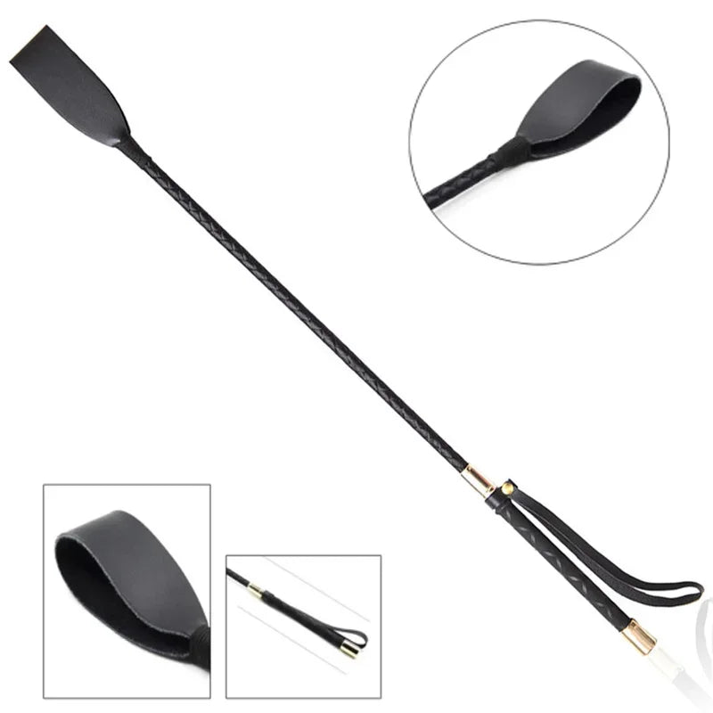 PU Leather Riding Crop Horse Whip Spanking Durable Equestrian Training with Handle BDSM Lash  Flogger Sex Product for Couples