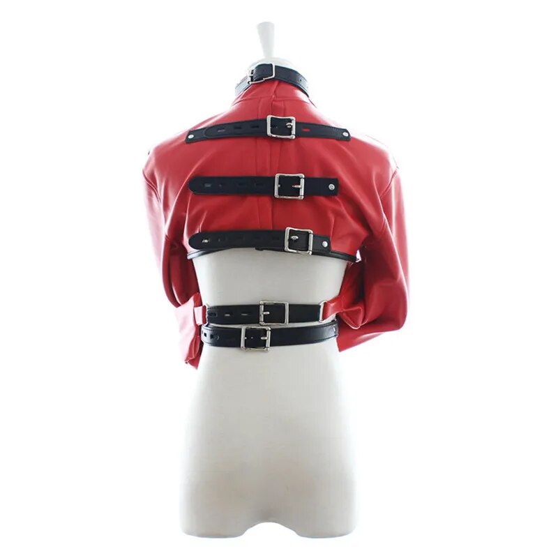 PU Leather Straitjacket Bondage Fetish Harness