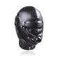 PU Leather Total Sensory Deprivation Full Head Bondage Hood Headgear Mouth Open Lockable Gimp Bondage BDSM Sex Toy for Couple