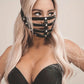 PU Leather Women Sexy Masks Cosplay Mask With Half Face Erotic Costumes Fetish Halloween Party Masquerade Sex Toys Accessories