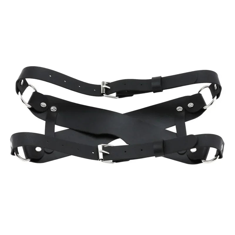 PU leather Eye Mask with Cross Adjustable Shading Blindfolded Bondage Harness Strap for Fetish Slave Cosplay Erotic Sex Products