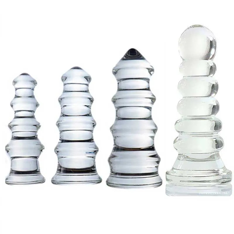 Pagoda Big Glass Anal Plug Prostate Massager Anal Expander Huge Butt Plug Glass Dildo Anal Masturbator Anal Toys for Couples