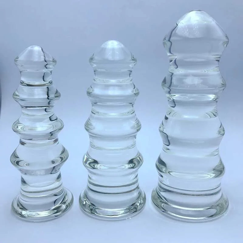 Pagoda Big Glass Anal Plug Prostate Massager Anal Expander Huge Butt Plug Glass Dildo Anal Masturbator Anal Toys for Couples