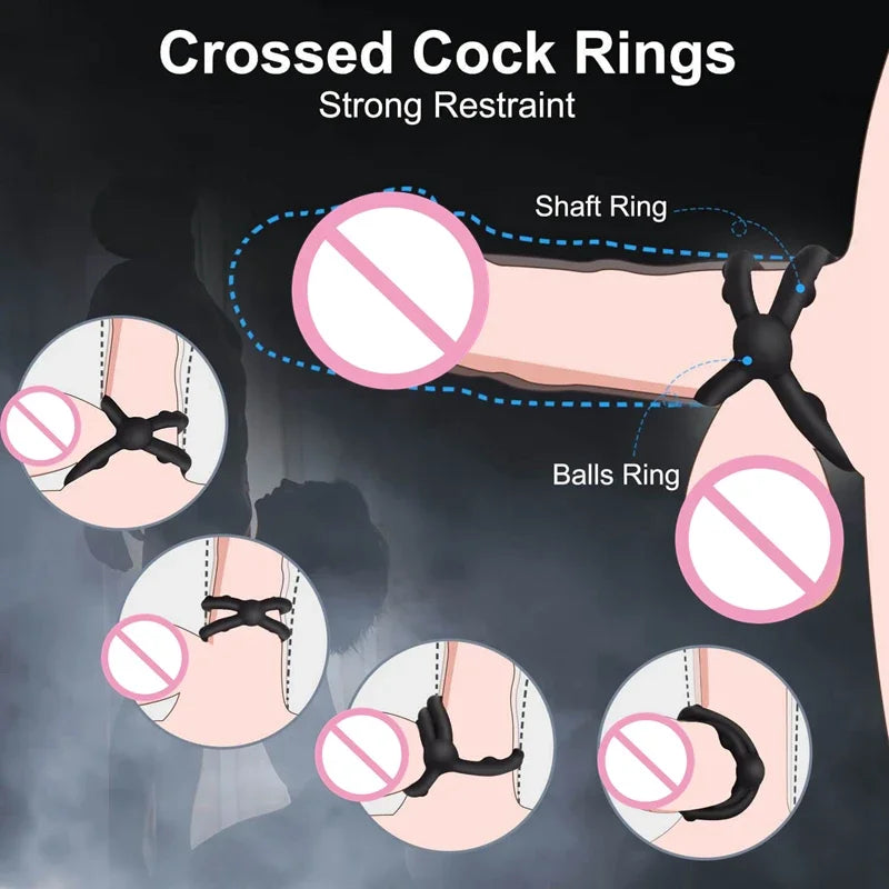 Penis Cock Ring on for Men Delay Ejaculation Erection Sex Shop Toys for Couple Sextoy Penisring Man Dick Enlarger Rings