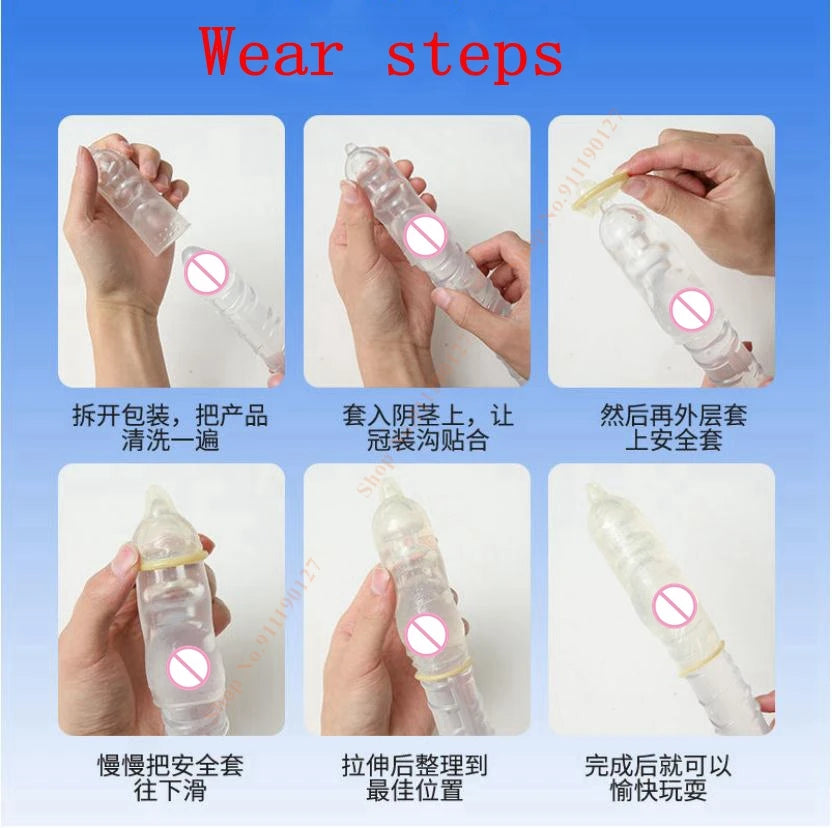 Penis Enlargement 50mm Reusable Condoms Penis Extender Sleeve Penis Foreskin Restoration Sex Toys For Man Adult Sexual Toys