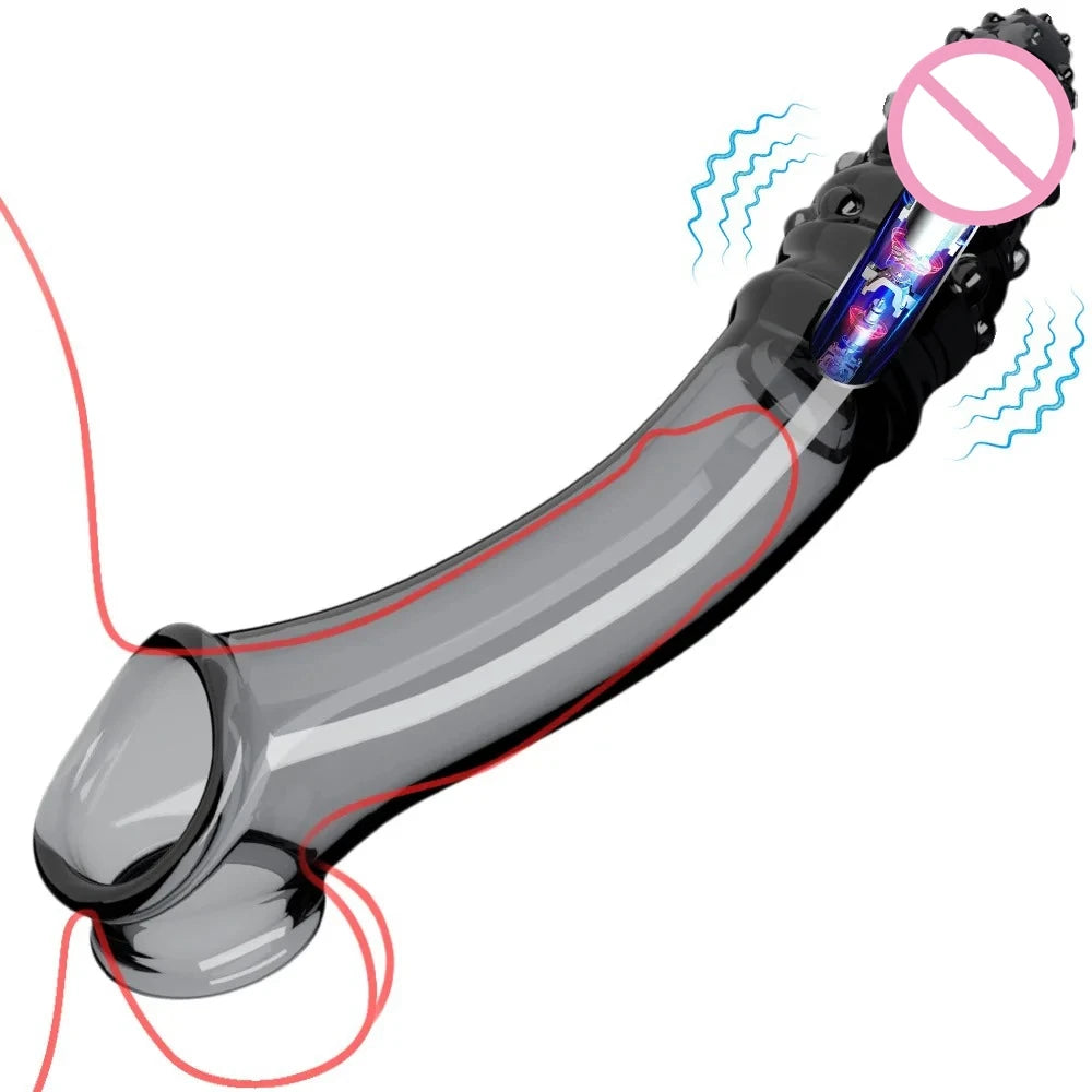 Penis Extender Sex Toy Delay Ejaculation 18CM Cock Ring Reusable Prostate Massager Sleeve For Men Adult Product Chastity Cage