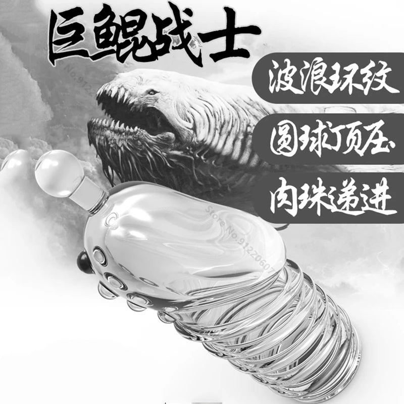 Penis Extender Sleeve Reusable Condoms Silicone Glans Cover Spike Dick Enlargement Cock Ring Erection Erotic Sex Toys For Men