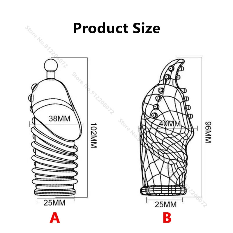 Penis Extender Sleeve Reusable Condoms Silicone Glans Cover Spike Dick Enlargement Cock Ring Erection Erotic Sex Toys For Men