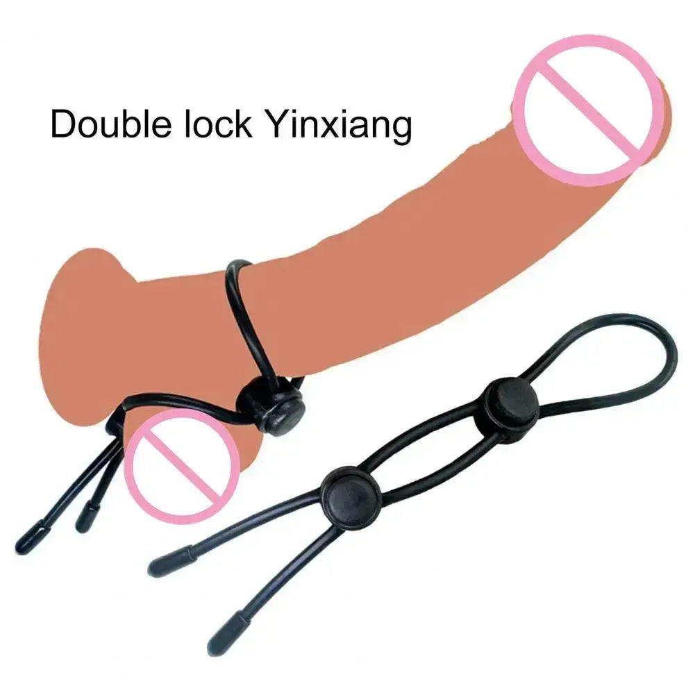 Penis Ring Adjustable Drawstring Safe Reduce Desire Increase Joy Silicone Delay Ejaculation Lock Ring Rope for Male секс игрушки