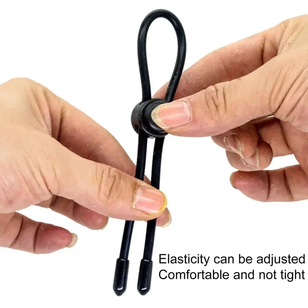 Penis Ring Adjustable Drawstring Safe Reduce Desire Increase Joy Silicone Delay Ejaculation Lock Ring Rope for Male секс игрушки