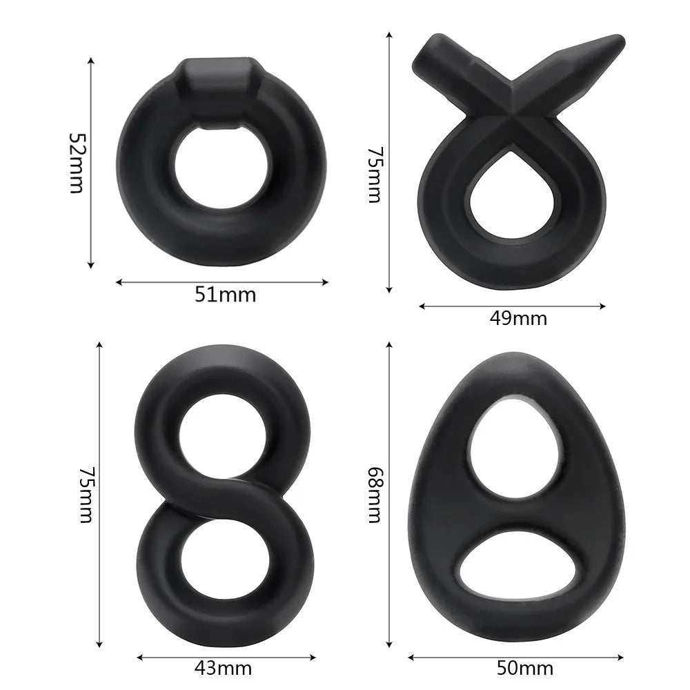 Penis Ring Delay Ejaculation Dual Lock Ring Long Lasting Firmer Soft Silicone Sex Toys for Men Erection Cock Ring