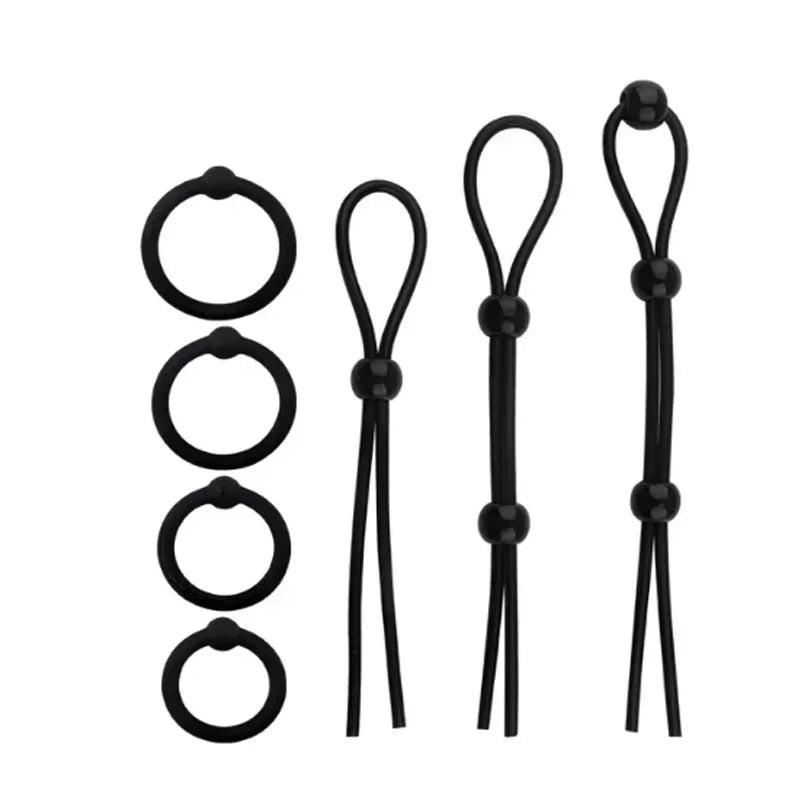 Penis Ring Rope Adjustable Sex Toys for Adults Men Silicone Ejaculation Delay Male Cockring