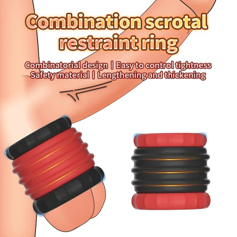 Penis Ring Silicone Semen Lock Ring Delay Ejaculation High Elasticity Time Lasting Cock Ring Sex Toys For Men Couples Adult 18+