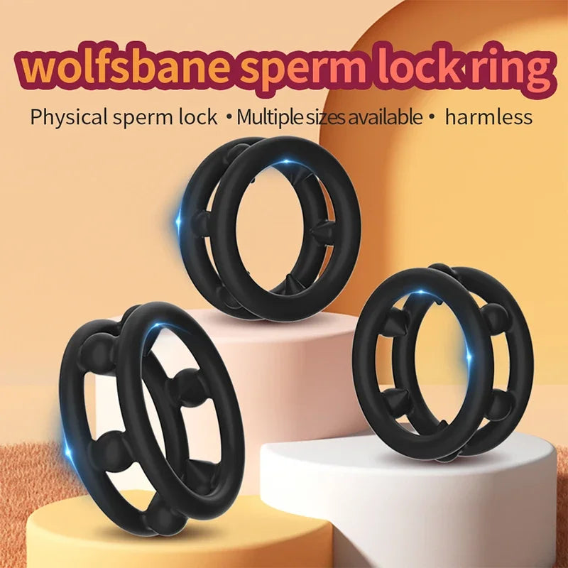 Penis Ring Silicone Semen Lock Ring Delay Ejaculation High Elasticity Time Lasting Cock Ring Sex Toys For Men Couples Adult 18+