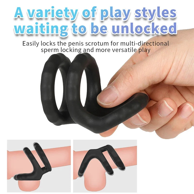 Penis Ring Silicone Semen Lock Ring Delay Ejaculation High Elasticity Time Lasting Cock Ring Sex Toys For Men Couples Adult 18+