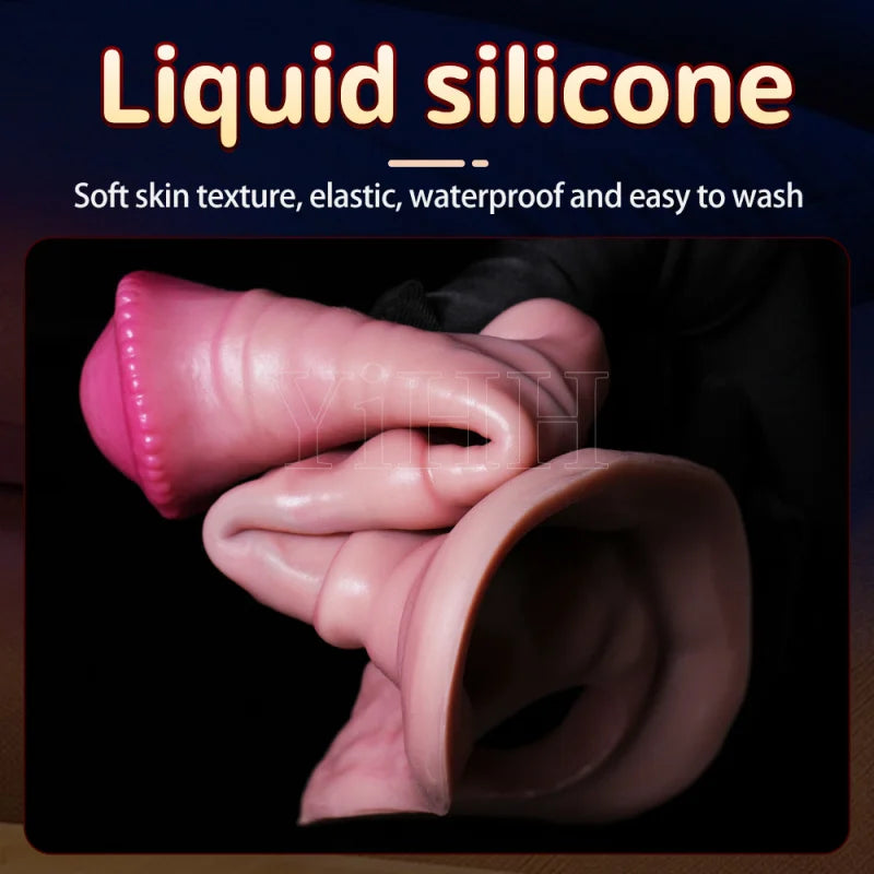 Penis Sex Toys Cock Sleeve Condom For Men On Penis Dick Extender Reusable Silicone Condom Horse Penis Sleeve Enlarger Thickening