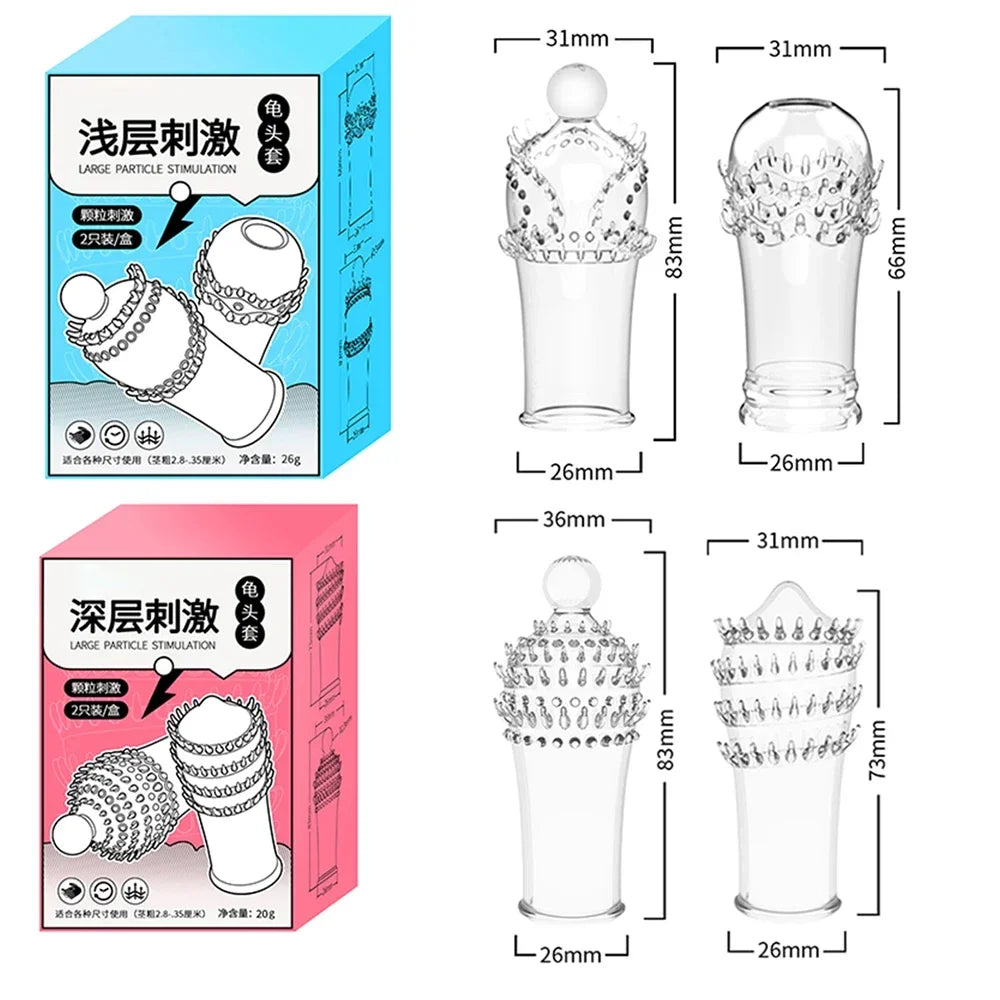 Penis Sleeve for Adult Sex Toys G Point Stimulation Reusable Condoms for Men Penis Enlargement Condoms With Spike Intimate Goods