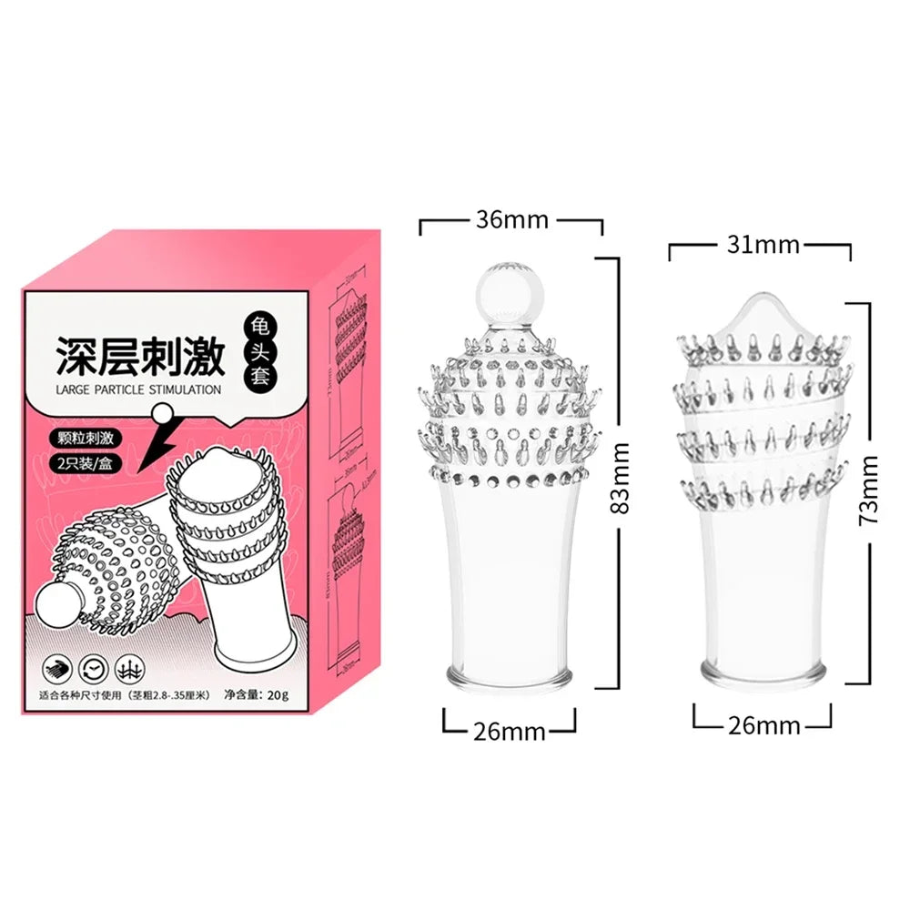 Penis Sleeve for Adult Sex Toys G Point Stimulation Reusable Condoms for Men Penis Enlargement Condoms With Spike Intimate Goods