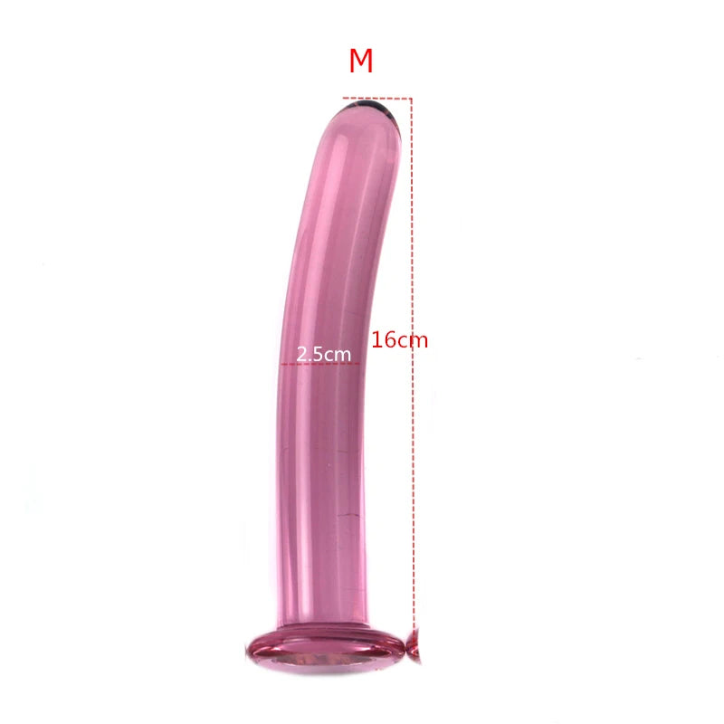 Pink Crystal Glass Anal Plug Smooth Anal Dildo For Women Big Butt Plug Prostata Massage Vagina Dilator Sex Products For Couple