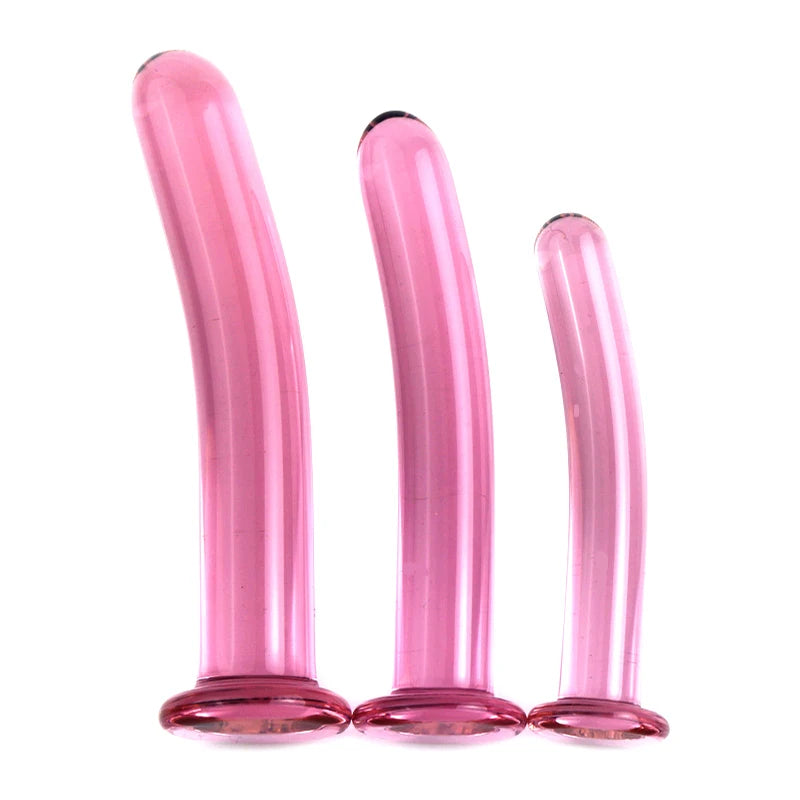 Pink Crystal Glass Anal Plug Smooth Anal Dildo For Women Big Butt Plug Prostata Massage Vagina Dilator Sex Products For Couple