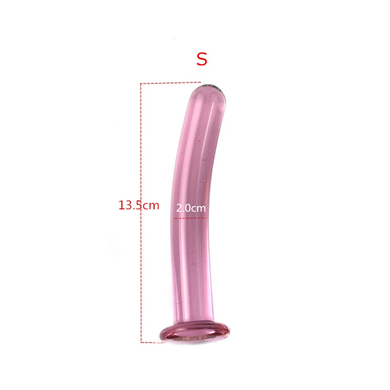 Pink Crystal Glass Anal Plug Smooth Anal Dildo For Women Big Butt Plug Prostata Massage Vagina Dilator Sex Products For Couple