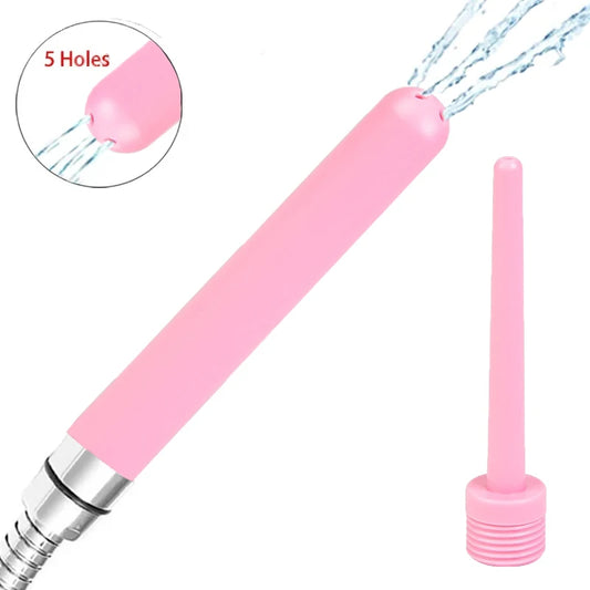 Pink Douche Enema Syringe Anal Plug Shower Cleaning Set Enema Anal Beads Butt Plug Nozzle Tip Attachment Gay Sex Toy For Man