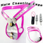 Pink Heart Crown Stainless Steel Chastity Belt for Men BDSM Metal Cock Cage with Catheter Anal Beads Bondage Restraint Sex Toys