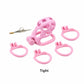 Pink Male Chastity Cage Lock Cock Device Kit With 4 Arc Penis Rings Sex Toys For Men Gay Scrotum Adult Games Sex Shop 18+