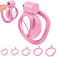 Pink Male Penis Chastity Cage Set Bird Chastity Cage Belt With 5 Size Rings Abstinence Lock Ring Lock Bondage Slave Man Sex Toy