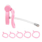 Pink Male Penis Chastity Cage Set Small Bird Chastity Cage 5 Cock Rings With Urethral Sound Plug Penis Bondage Slave Man Sex Toy