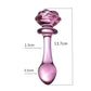 Pink Rose Glass Anal Plug Smooth Anal Beads Prostata Massage Glass Butt Plug  Adult Sex Toys for Women Men Glass Dildo