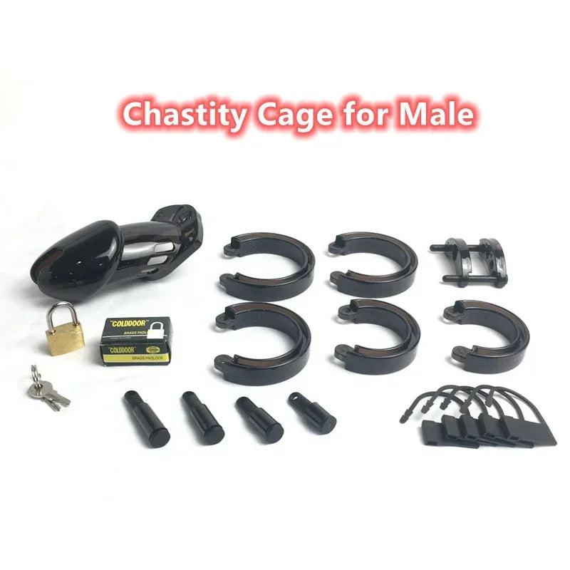 Plastic Chastity Cage for Male Bondage Ball Stretcher Cock Cage Penis Lock Penis Ring BDSM Chastity Belt Sex Toy for Man Sex Toy