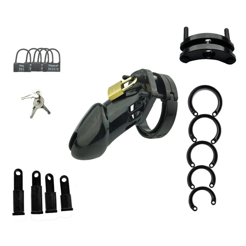 Plastic Chastity Cage for Male Bondage Ball Stretcher Cock Cage Penis Lock Penis Ring BDSM Chastity Belt Sex Toy for Man Sex Toy