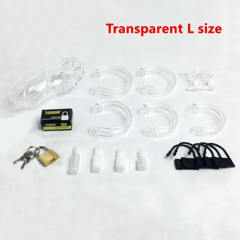 Plastic Chastity Cage for Male Bondage Ball Stretcher Cock Cage Penis Lock Penis Ring BDSM Chastity Belt Sex Toy for Man Sex Toy