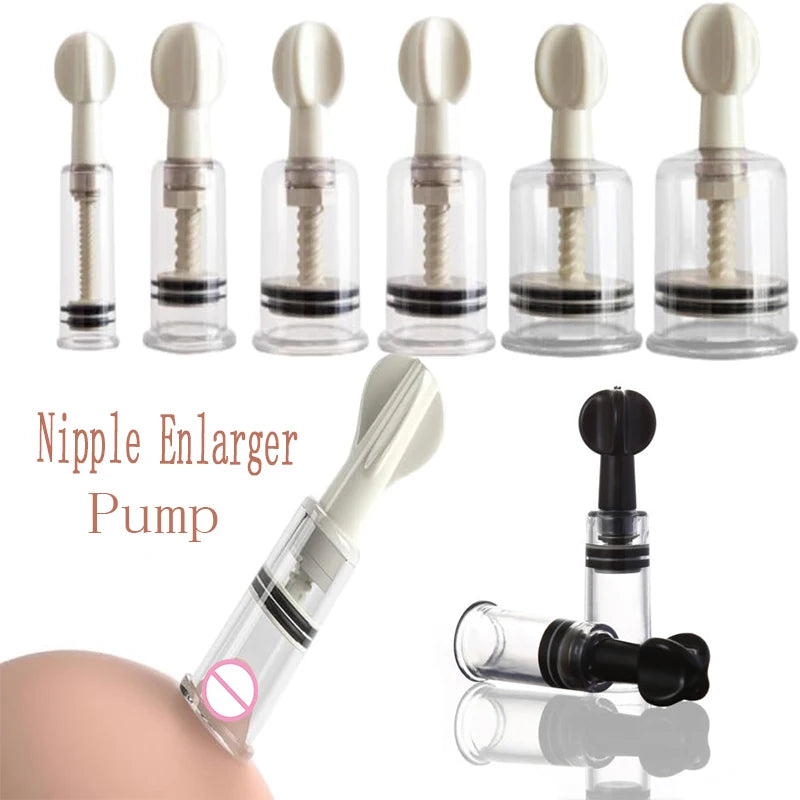 Plastic Nipple Sucker Enlarger Breast Rotating Vacuum Pump Clitoris Massager Stimulator Nipple Clamps BDSM Adult Sex Toys Women