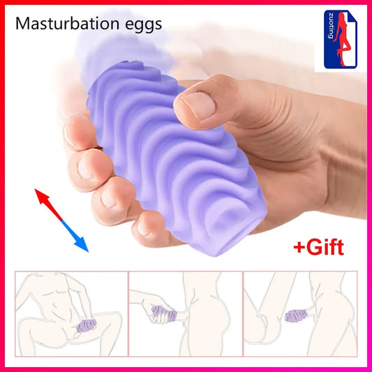 Pocket Pussy Male Sex Toys Masturbator For Men Blow Job Soft Stick Masturbation Cup Small Sex Egg Double Face Usable Solo Play