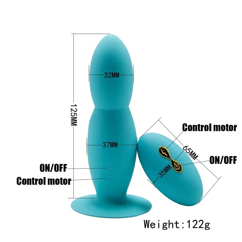 Prostate Vibration Massager for Man Anal Plug Remote Control Anal Waterproof Power Motor Mode Hip Silicone Adult Toys for Woman