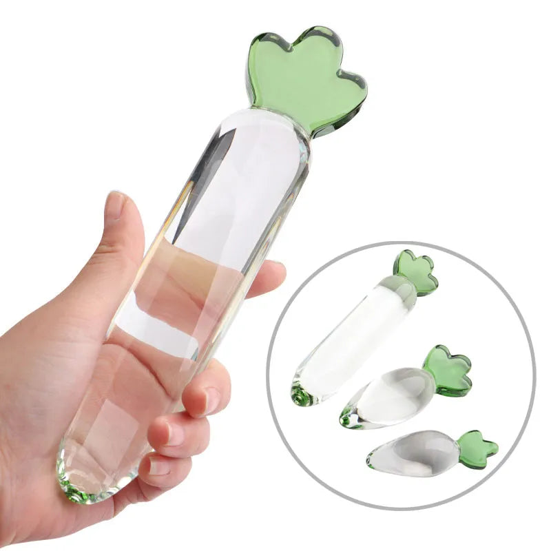 Radish Crystal Glass Dildo for Anal Women Sex Toy Fruit Vegetable Artificial Penis Anal Plug Masturbation Sex Toys for Women Men