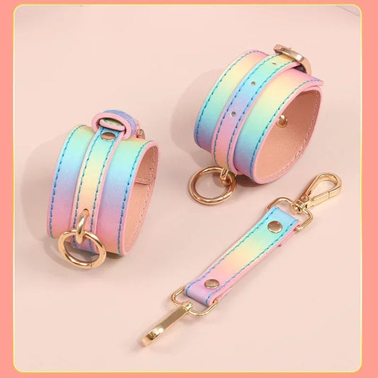 Rainbow Handcuffs For Sex Ankle Cuff Restraints Bondage Bracelet BDSM Woman Erotic Adult Sex Toys For Couples Exotic Accessories