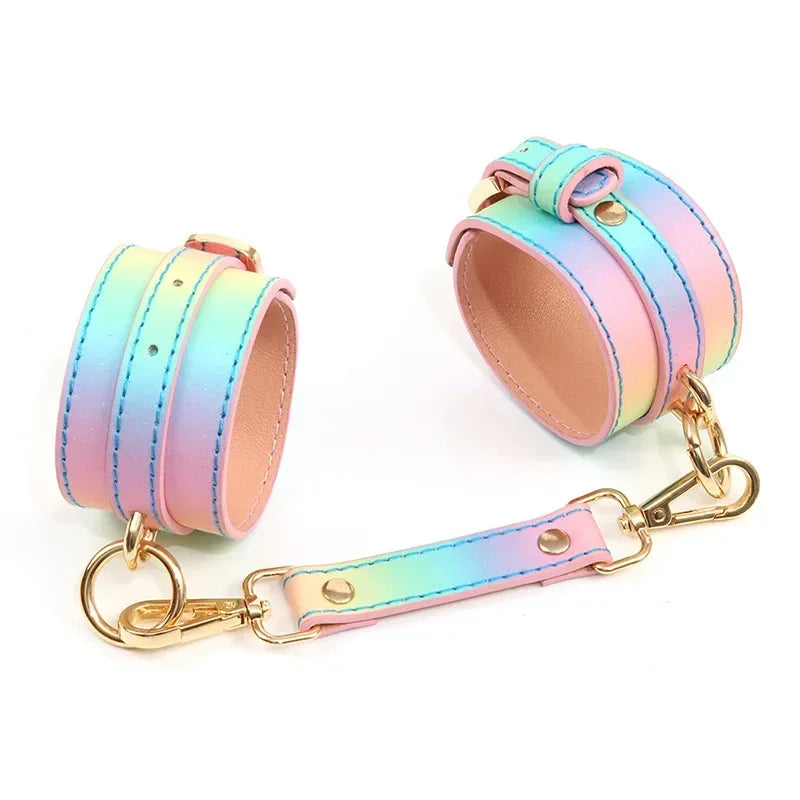 Rainbow Handcuffs For Sex Ankle Cuff Restraints Bondage Bracelet BDSM Woman Erotic Adult Sex Toys For Couples Exotic Accessories