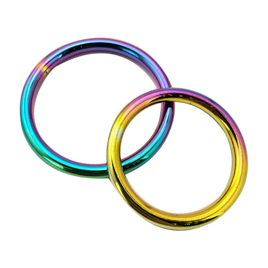 Rainbow male Ball Scrotum Stretcher colorful metal penis lock cock Ring bondage restraint Delay ejaculation BDSM Sex Toy for man