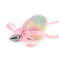 Rainbow metal small cute rabbit bunny headband pink silk fox tail ball anal bead butt plug set sex toy cosplay game men women